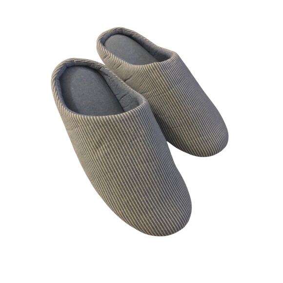 Millstrand Striped Blue & White Soft Slipper Warm Indoor Flat Slides Nonslip 7 - Picture 15 of 16